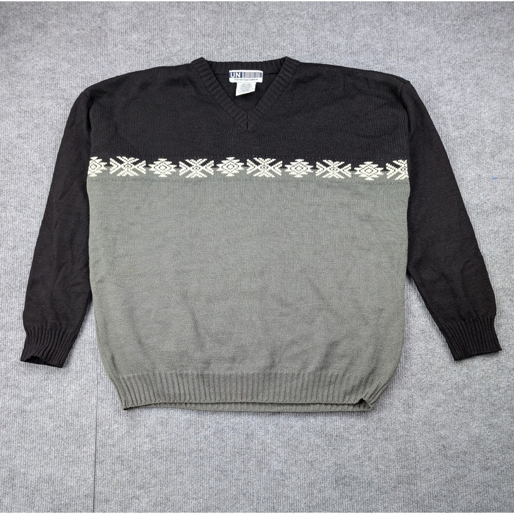 Vintage Untied Sweater Mens XL Aztec Southwestern Geometric Tribal Color Block